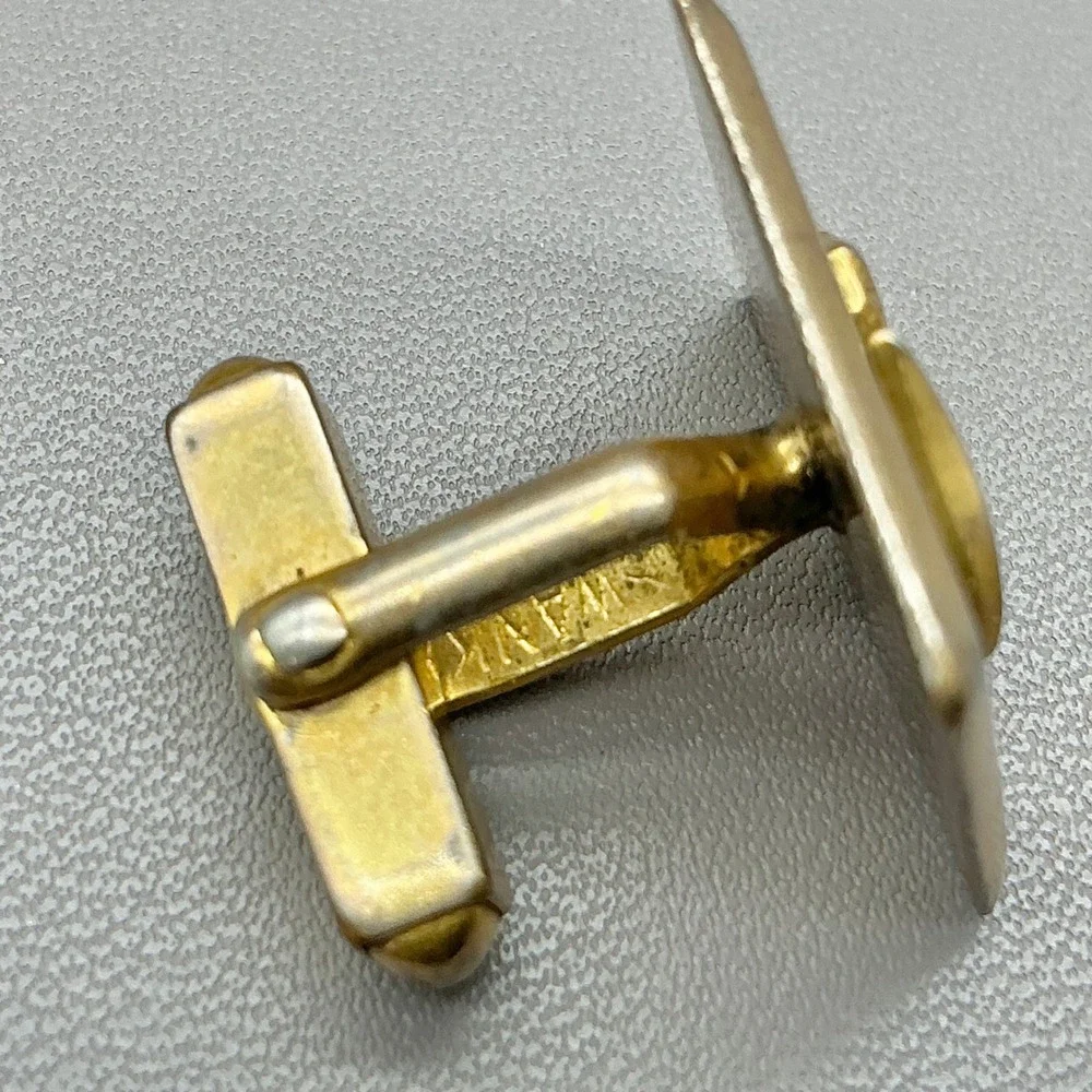 Swank Vintage Cufflinks Gold Tone Scottish Terrier Dog Men's Dress Accessory
